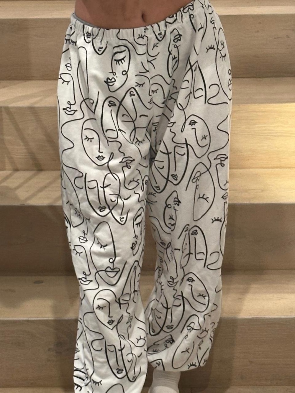 Baggy Abstract Print Graphic Sweatpants mid rise Oversize Streetwear Women US